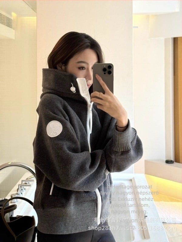 Chilliwack sorozat SS25 női gyapjú fleece bomber kabát cipzárral, álló gallér, vast bolyhos bélés, 70–80% gyapjú