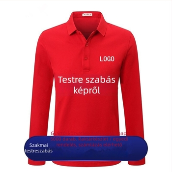 Hosszú ujjú poloing, lazán szabott, egyszínű, hímzés, 60% pamut, légáteresztő, oldalsó hasítás, gallér nélküli, tavasz–őszre