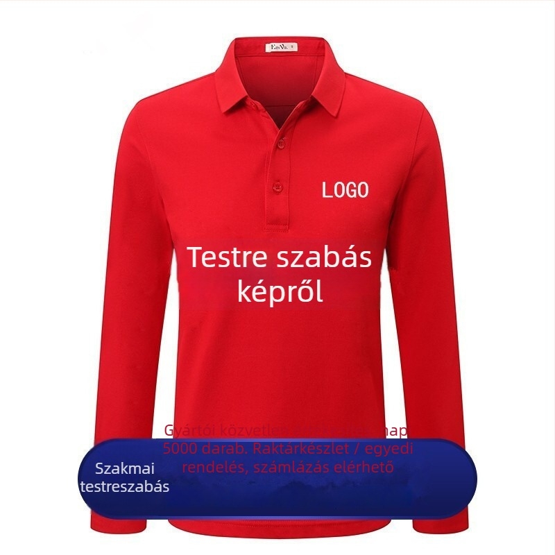 Hosszú ujjú poloing, lazán szabott, egyszínű, hímzés, 60% pamut, légáteresztő, oldalsó hasítás, gallér nélküli, tavasz–őszre