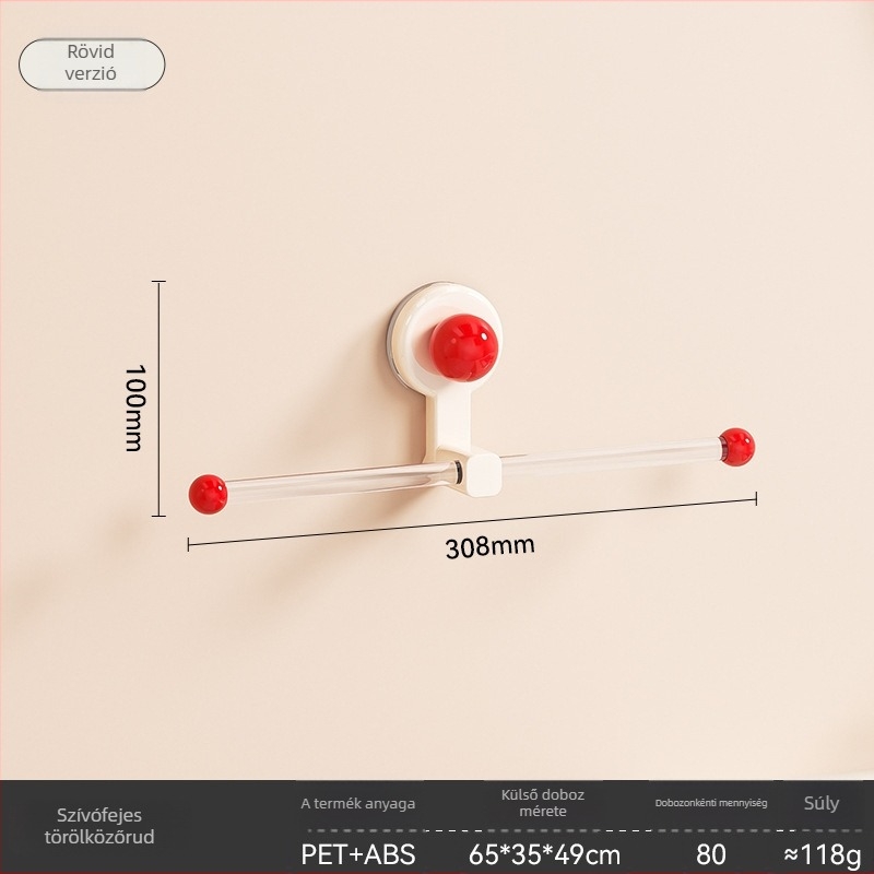 Szívófejes hajgumi tároló állvány – falra szerelhető fúrás nélküli fürdőszobai organizer hajkiegészítőkhöz, műanyag, Yimijia márka, testreszabható