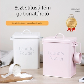 Fém gabonatároló tartály zárható, nedvességálló, élelmiszer-minőségű, rizs, liszt és kutya–macskatáp tárolására, 5–6 L kapacitás