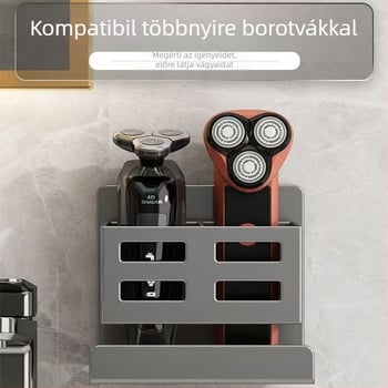 Műanyag falra szerelt fürdőszobai tároló, matt felület, teherbírás 1 kg, egy réteg, modell Storage rack
