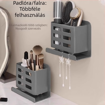 Fali fürdőszobai tároló a fogkrém és a fogkefék számára, műanyag, 1 szint, MO045, modern minimalista stílus