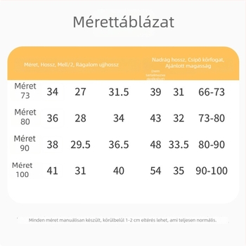 Két darabos baba alsónemű készlet, 100% pamut, magas derekú, uniszex, tavasz–ősz
