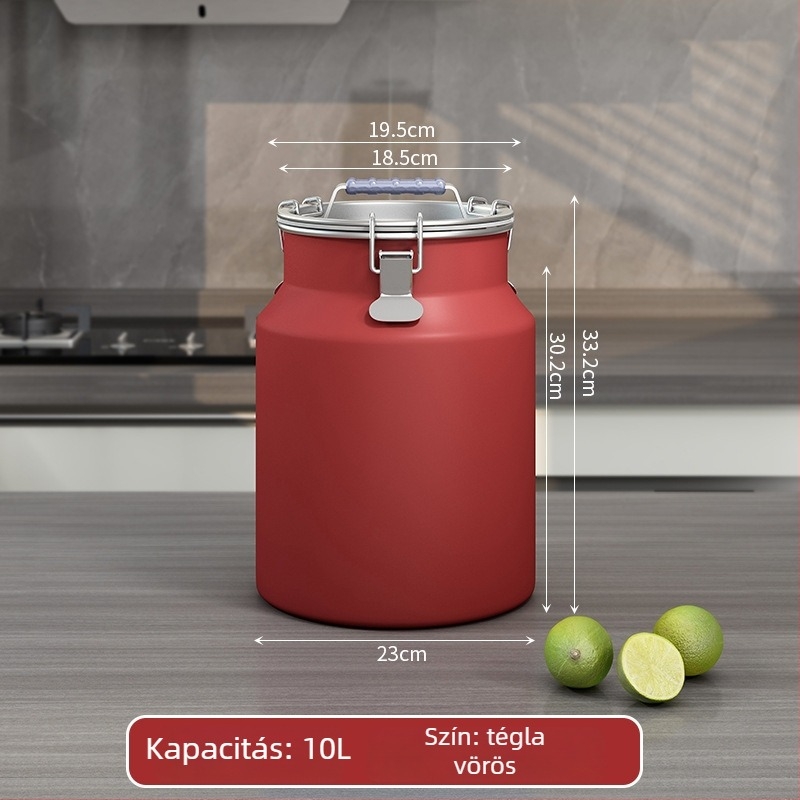 Fém gabonatároló tartály, zárható, nedvességálló és rovarmentes, tetővel