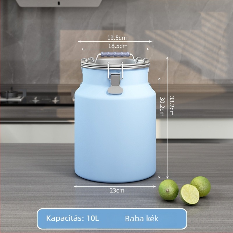 Fém gabonatároló tartály, zárható, nedvességálló és rovarmentes, tetővel