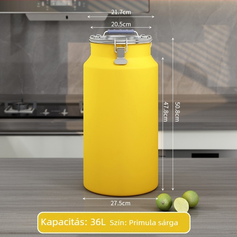 Fém gabonatároló tartály, zárható, nedvességálló és rovarmentes, tetővel