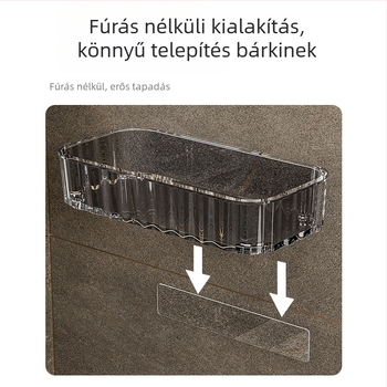 Fürdőszobai falra szerelhető tároló - műanyag, modell 802, 2 szint, teherbírás 5 kg, modern egyszerű stílus
