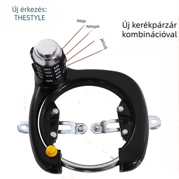 Kerékpárzár jelszavas, U-alakú, hegyi és összecsukható kerékpárokhoz (Modell 1)
