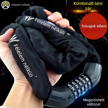 Jelszavas láncos zár, modell W706, ötvözet acél, lopás elleni védelem, kerékpárokhoz, elektromos kerékpárokhoz és motorkerékpárokhoz