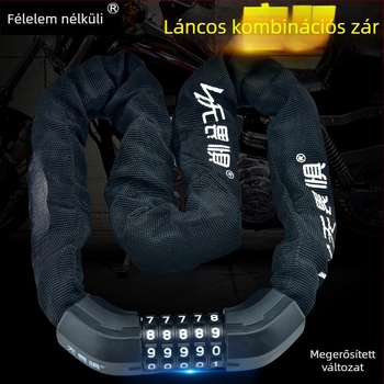 Jelszavas láncos zár, modell W706, ötvözet acél, lopás elleni védelem, kerékpárokhoz, elektromos kerékpárokhoz és motorkerékpárokhoz