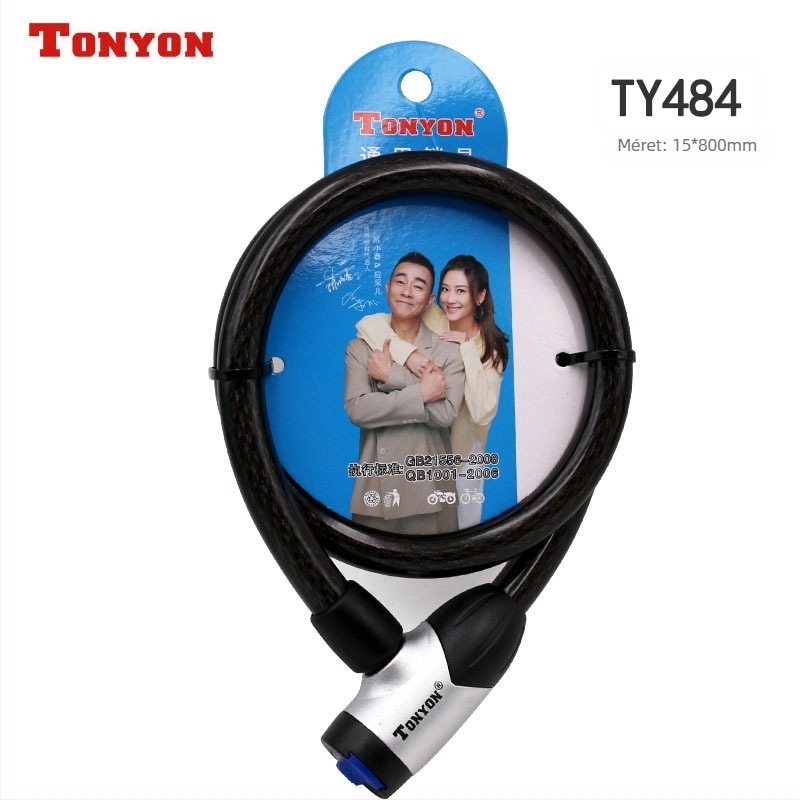 TONYON 484 univerzális kerékpárkábelzár, acélkábel, modern minimalist stílus