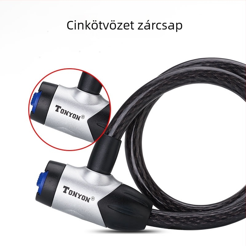 TONYON 484 univerzális kerékpárkábelzár, acélkábel, modern minimalist stílus