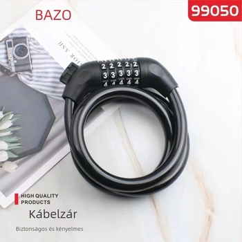 Bezhuo 99051 Kerékpárzár jelszavas védelemmel, acélhuzal PVC bevonattal, 0,5 kg, modern egyszerű stílus