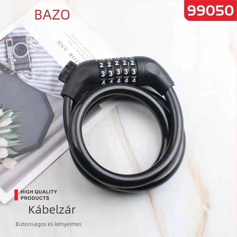 Bezhuo 99051 Kerékpárzár jelszavas védelemmel, acélhuzal PVC bevonattal, 0,5 kg, modern egyszerű stílus