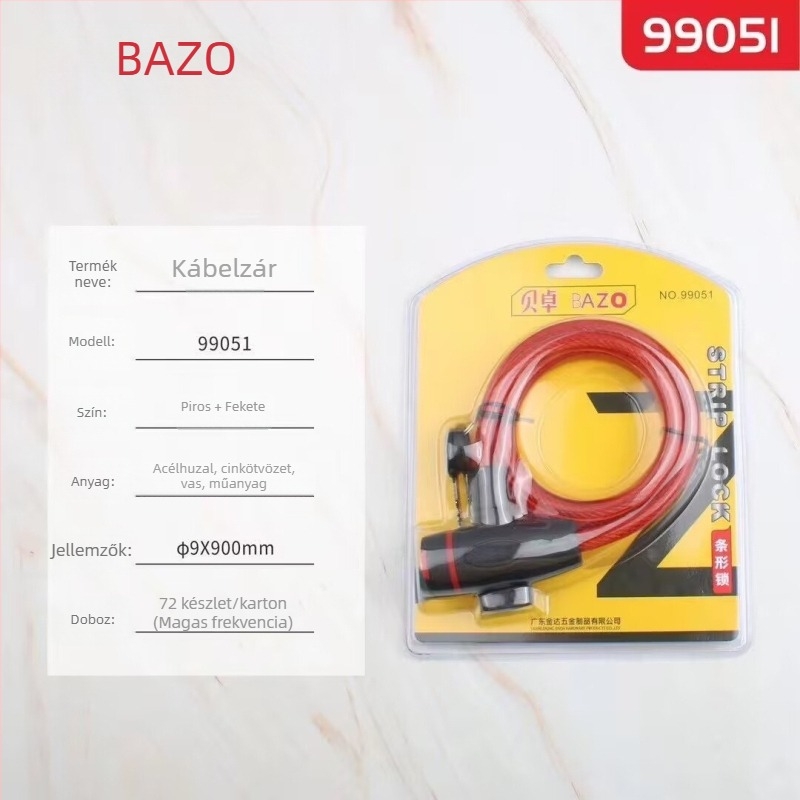 Bezhuo 99051 Kerékpárzár jelszavas védelemmel, acélhuzal PVC bevonattal, 0,5 kg, modern egyszerű stílus