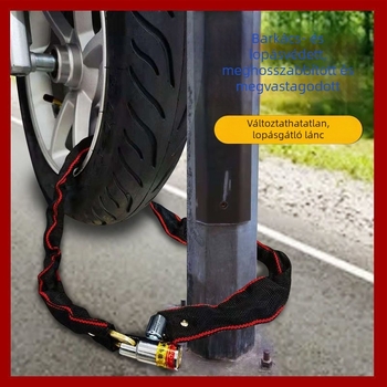Lu ying rozsdamentes acéllánc zár kerékpárokhoz, triciklikhez, elektromos kerékpárokhoz és motorkerékpárokhoz kulccsal
