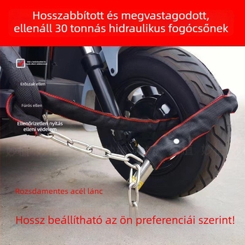 Lu ying rozsdamentes acéllánc zár kerékpárokhoz, triciklikhez, elektromos kerékpárokhoz és motorkerékpárokhoz kulccsal