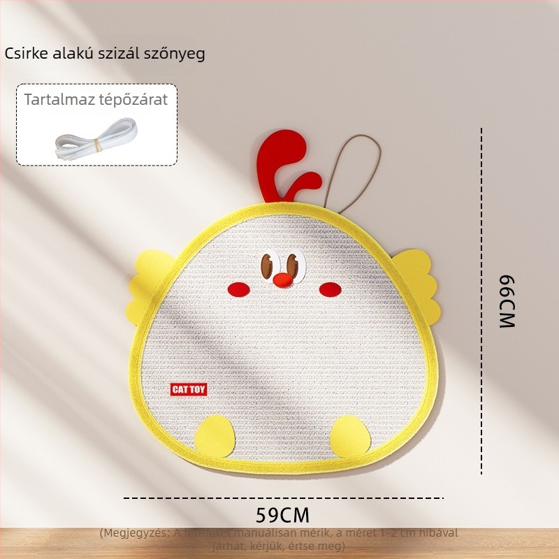 Falihoz rögzíthető sizál macska karcolási matrac — bútorvédő, kopásálló, szálak nem hullanak