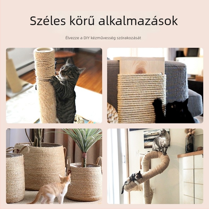 Macska DIY Dörzsölő oszlop hemp kötéllel – Seven Oh, egyszerű stílus