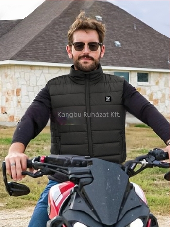 Okos fűtőmellény grafén béléssel, kilenc-zónás elektromos fűtés, poliészter anyag, testre szabott fazon