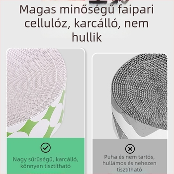 Integrált macskafészek és kaparódeszka, felület gofru kartonból, mindkét oldalán kopásálló, kör kaparómedence