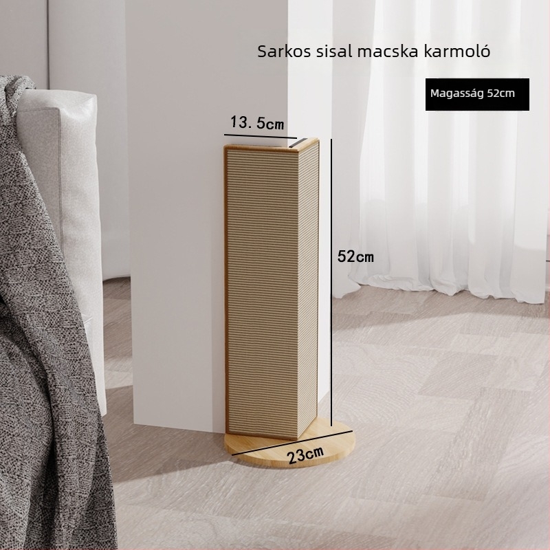 Macska kaparó tábla és sarokfüggőleges oszlop szizállal — egyszerű stílus (1 db; anyag: szizál; stílus: egyszerű)