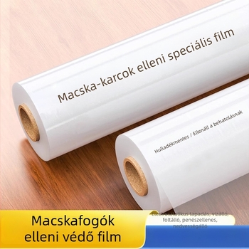Macska karmolások elleni kanapé védőfólia — átlátszó PVC, rajzfilmszerű stílus