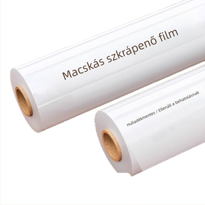 Macska karmolások elleni kanapé védőfólia — átlátszó PVC, rajzfilmszerű stílus
