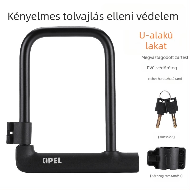 OPEL U-alakú kerékpárzár, metal, vízálló, testreszabható