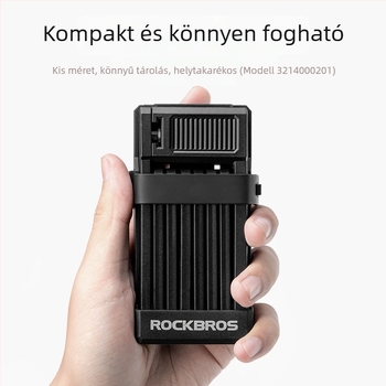 ROCKBROS Összecsukható lopás elleni zárszerkezet kerékpárhoz, motorkerékpárhoz és elektromos kerékpárhoz — ABS műanyag + cinkötvözet