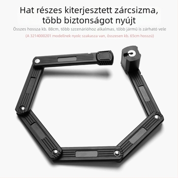 ROCKBROS Összecsukható lopás elleni zárszerkezet kerékpárhoz, motorkerékpárhoz és elektromos kerékpárhoz — ABS műanyag + cinkötvözet
