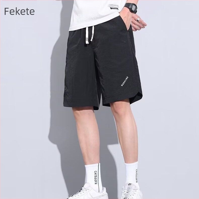 Férfi Ice Silk nyári rövidnadrág – könnyű, lélegző, nedvességelvezető, több zsebbel, egyenes szabású, poliészter