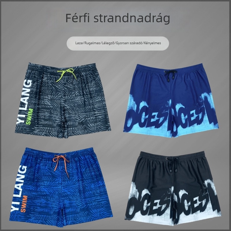 Férfiaknak pluszméretű, laza, lélegző strand- és úszónadrág gyógyfürdőkbe