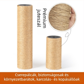 Macska mászóoszlop – DIY készlet Kraft papírtömlével és kenderzsinórral, egyszerű stílusú, Charming Pet