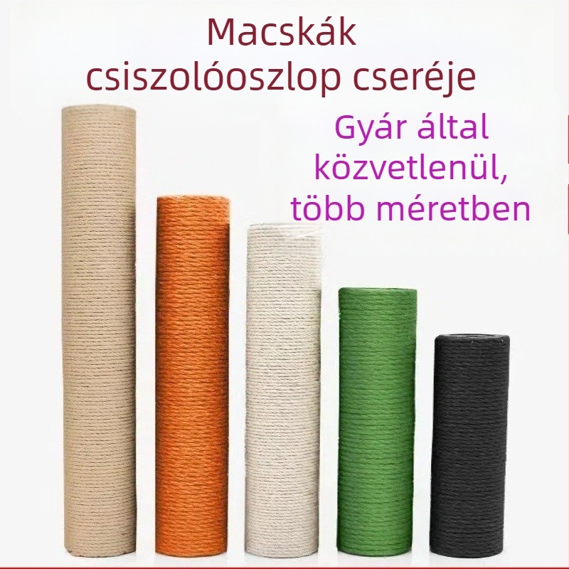 Macska mászóoszlop – DIY készlet Kraft papírtömlével és kenderzsinórral, egyszerű stílusú, Charming Pet