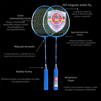 Haotian H01 Két ütőből álló tollaslabda készlet, keret vasötvözet, nylon húrozás, közvetlen ütés, egyenként 95–100 g