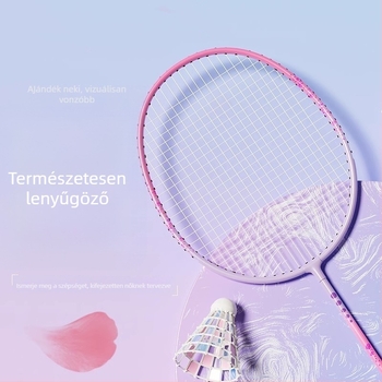 Badminton ütő készlet gyerekeknek és felnőtteknek — ultra könnyű, tartós, kettős ütőkből álló készlet; keret vasötvözet, nylon húrok, súly 95–100 g, fogantyú G4, vízszintes ütés, közepes keménység