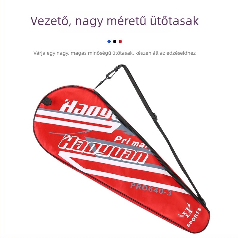 Badminton ütő – keret alumíniumötvözet, egybeépített kivitel, súly 95–100 g, két ütőből álló készlet, nylon húrok