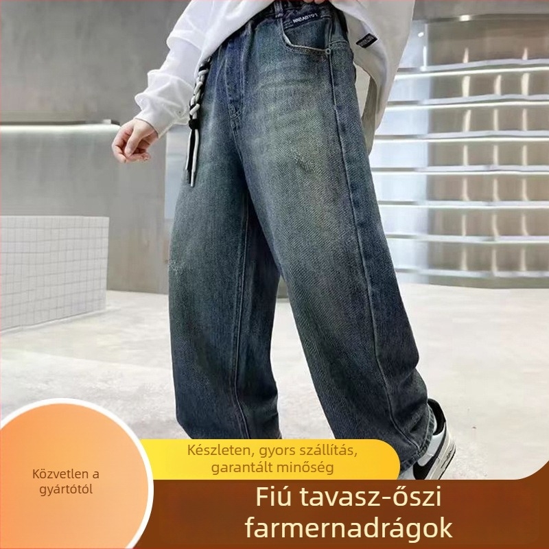 Fiúknak szánt nadrág – lazább alap stílus, pamut, középmagas derekú, 3–8 éveseknek