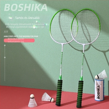 Badminton szett labdákkal, két ütő, felnőtteknek, ötvözet keret és habszivacs nyél