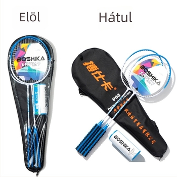 Badminton szett labdákkal, két ütő, felnőtteknek, ötvözet keret és habszivacs nyél