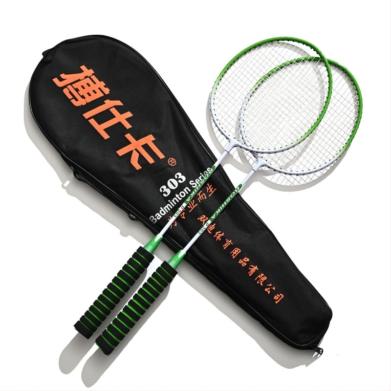 Badminton szett labdákkal, két ütő, felnőtteknek, ötvözet keret és habszivacs nyél