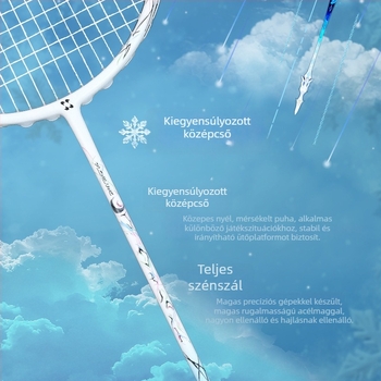 Saisilon badmintonütő, szénszálas váz, súly 80–84 g, fogantyú G5