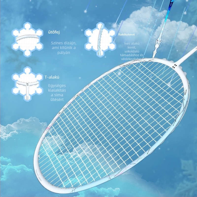 Saisilon badmintonütő, szénszálas váz, súly 80–84 g, fogantyú G5