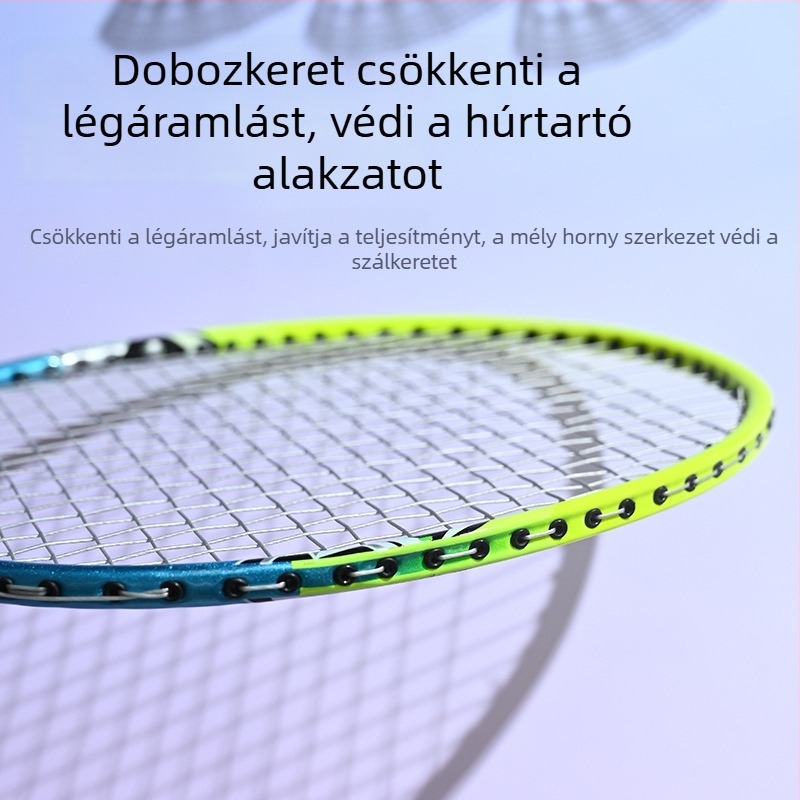 Boshi Card tollaslabda ütő készlet vasötvözet váz és nejlon húrok (2 ütő, 1 táska)
