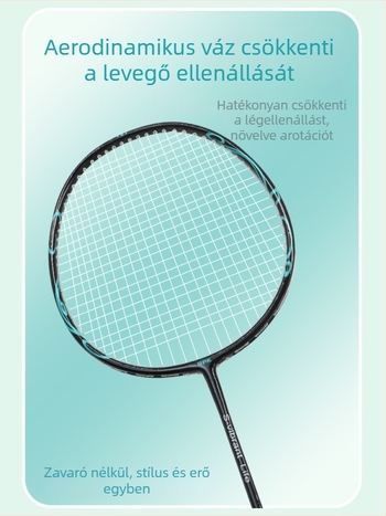 Ultra-light egyrészes badmintonütő karbon–alumínium ötvözetű vázzal; súly 85–89 g; fogantyú vastagsága G-5; közvetlen ütés; alkalmas badmintonhoz és teniszezéshez