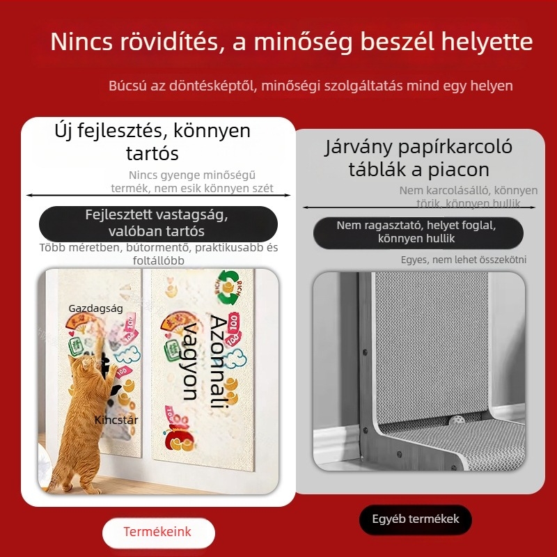 Macska karmolásvédő matricák, önragasztó, textil anyagú, aranyos stílus; dobozban 100 darab; darabonként 0,12 kg