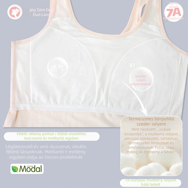 WB0135 Lányoknak szóló modál hosszú mellény, bélés 100% pamut, 90–95% modál, rögzített dupla vállpánt, izzadságot felszívó