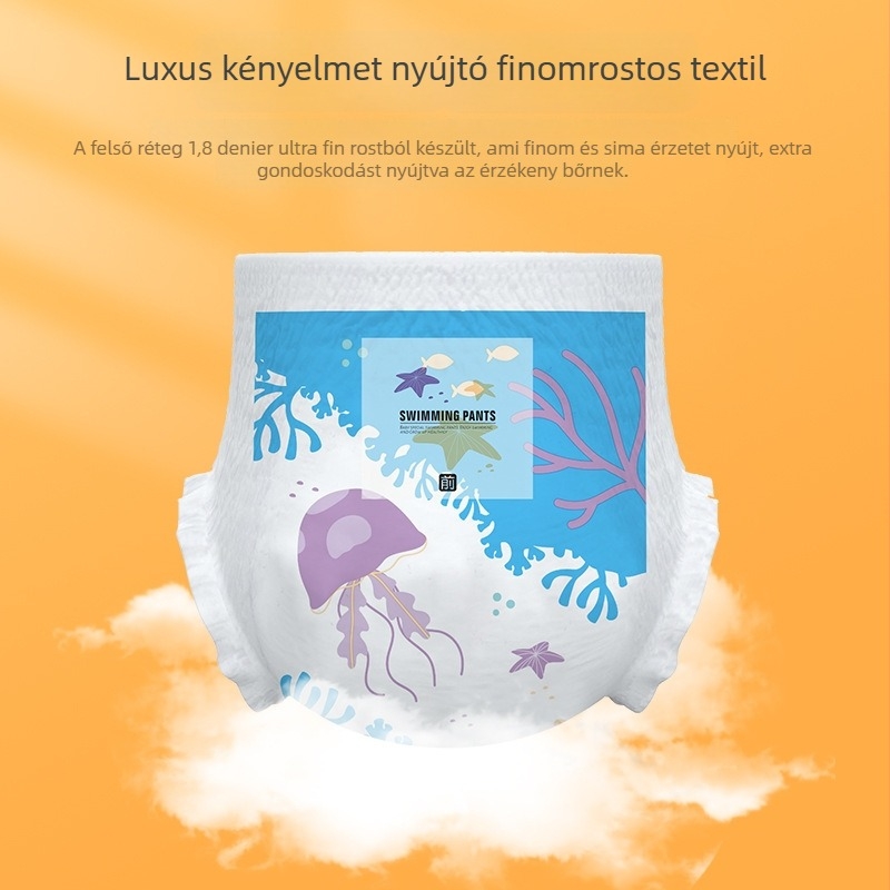 Csecsemők úszópelenka nadrág, fűzős kialakítással - 80 db/csomag, 3 éves szavatosság, 0-3 éveseknek